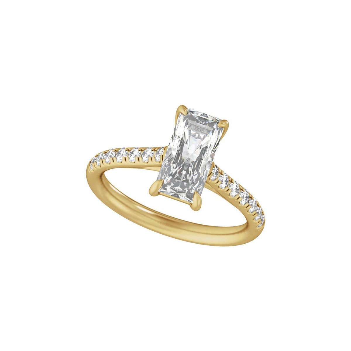 11x5.5 mm Radiant 2 1/3 CTW Lab-Grown Diamond Engagement Ring
