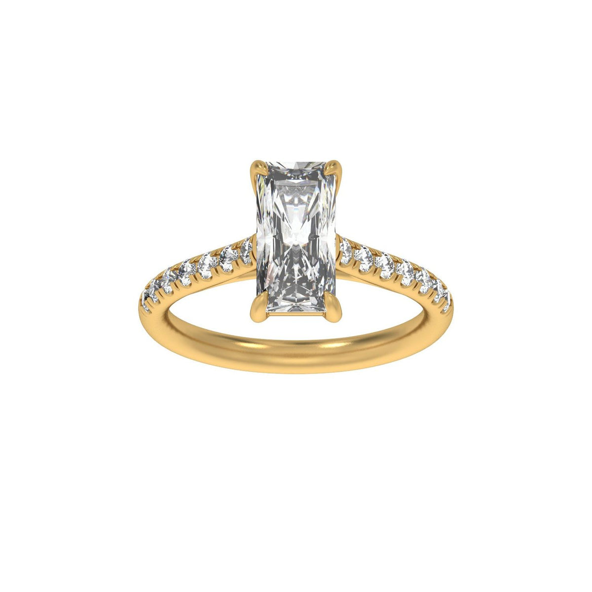 11x5.5 mm Radiant 2 1/3 CTW Lab-Grown Diamond Engagement Ring