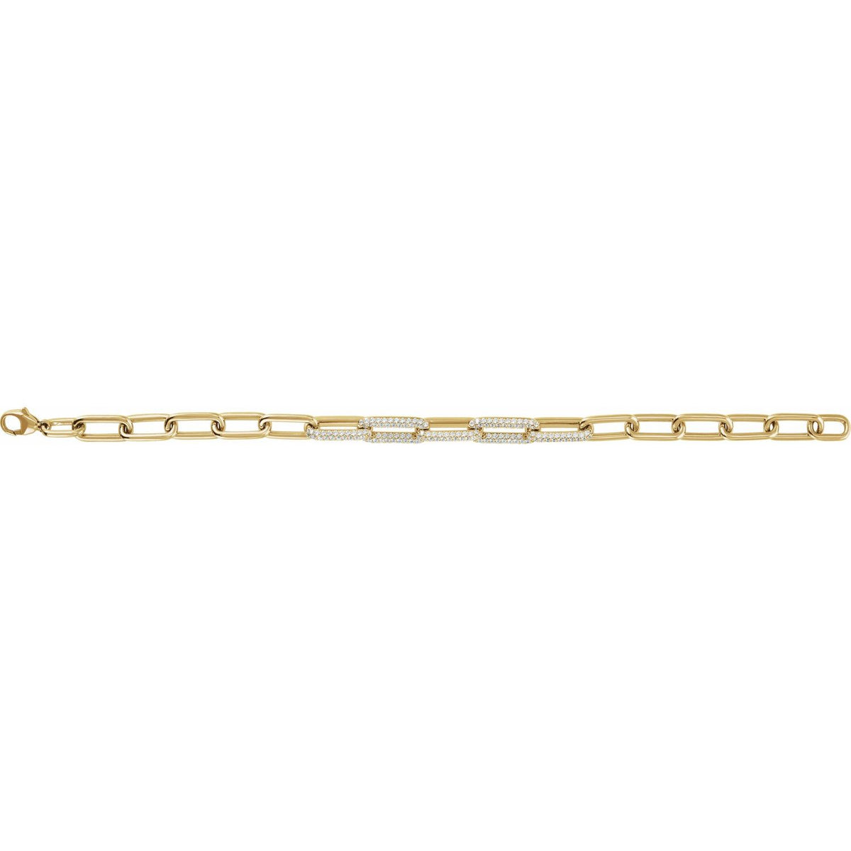 1 1/2 CTW Lab-Grown Diamond Paperclip-Style 7" Bracelet