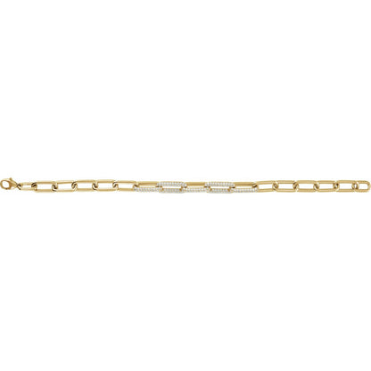 1 1/2 CTW Lab-Grown Diamond Paperclip-Style 7" Bracelet