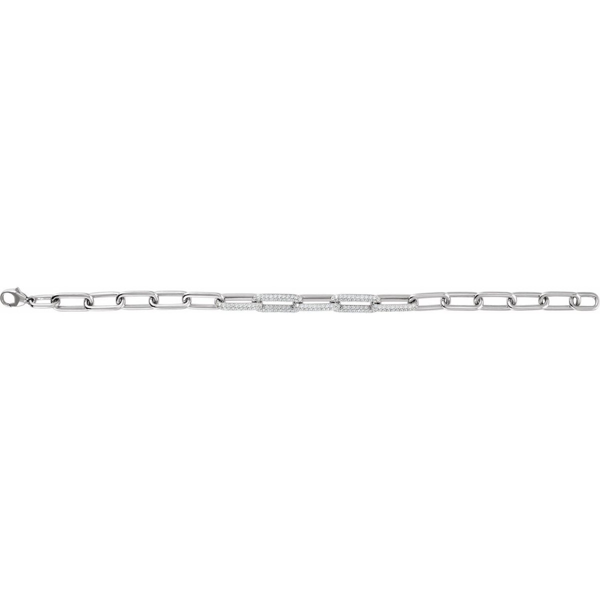 1 1/2 CTW Lab-Grown Diamond Paperclip-Style 7" Bracelet