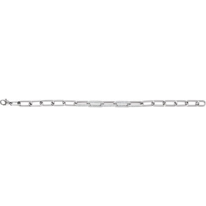 1 1/2 CTW Lab-Grown Diamond Paperclip-Style 7" Bracelet
