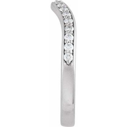 14K White Gold 1/4 CTW Natural Diamond Curved Band