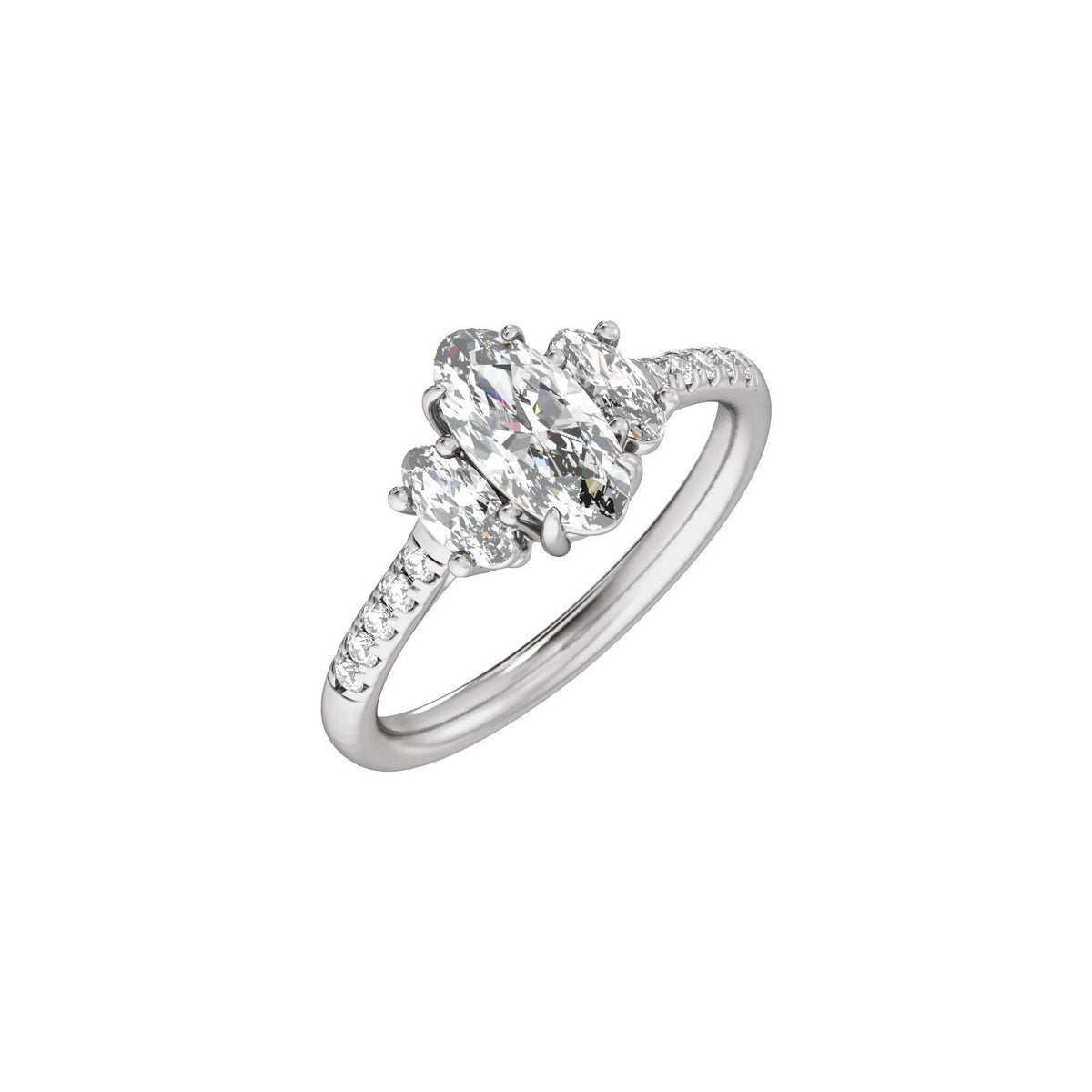 1 1/2 CTW Lab-Grown Diamond Three-Stone Engagement Ring, 9.8 mm