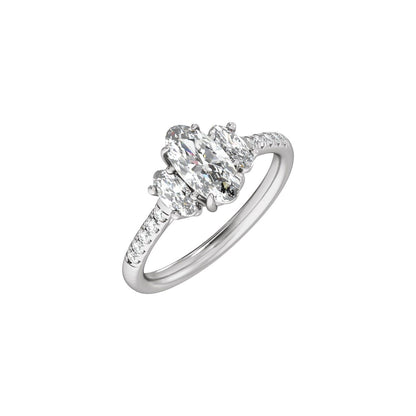 1 1/2 CTW Lab-Grown Diamond Three-Stone Engagement Ring, 9.8 mm