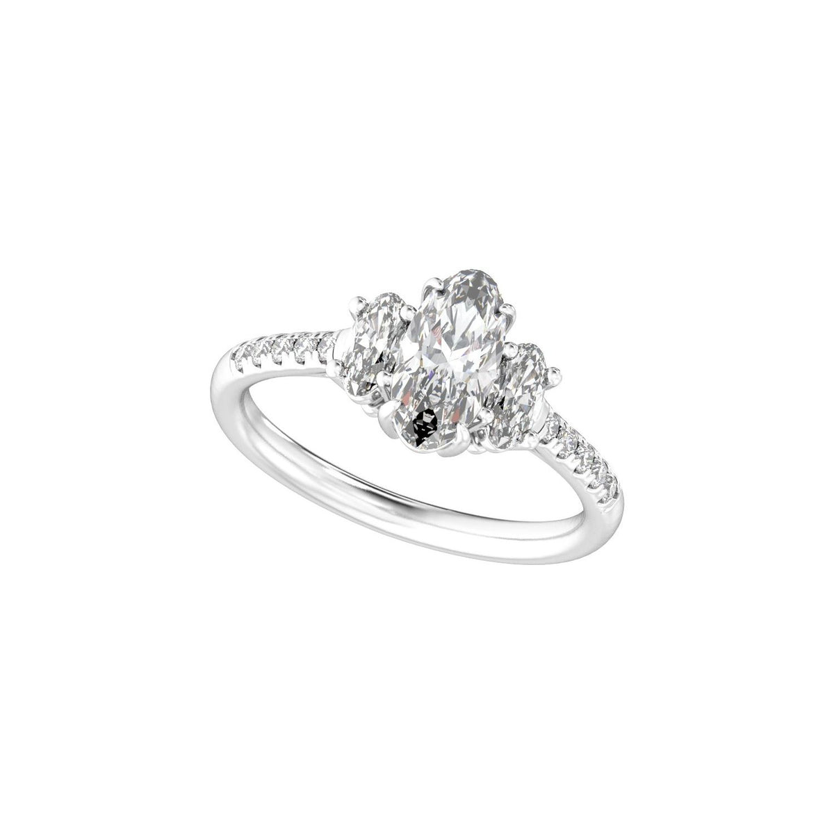 1 1/2 CTW Lab-Grown Diamond Three-Stone Engagement Ring, 9.8 mm
