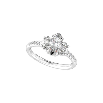 1 1/2 CTW Lab-Grown Diamond Three-Stone Engagement Ring, 9.8 mm