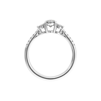1 1/2 CTW Lab-Grown Diamond Three-Stone Engagement Ring, 9.8 mm