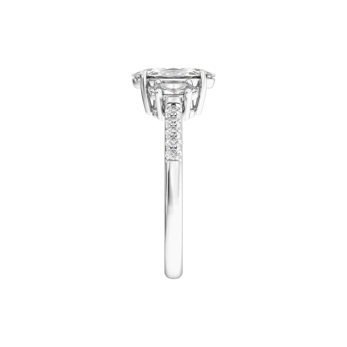 1 1/2 CTW Lab-Grown Diamond Three-Stone Engagement Ring, 9.8 mm
