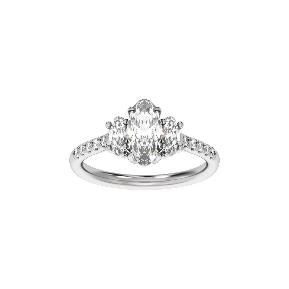 1 1/2 CTW Lab-Grown Diamond Three-Stone Engagement Ring, 9.8 mm