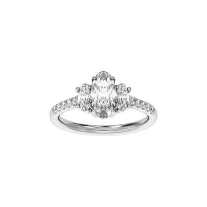1 1/2 CTW Lab-Grown Diamond Three-Stone Engagement Ring, 9.8 mm