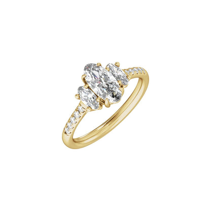 1 1/2 CTW Lab-Grown Diamond Three-Stone Engagement Ring, 9.8 mm