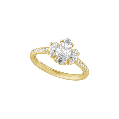 1 1/2 CTW Lab-Grown Diamond Three-Stone Engagement Ring, 9.8 mm