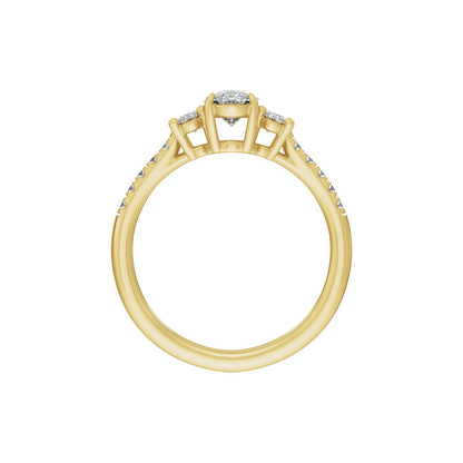 1 1/2 CTW Lab-Grown Diamond Three-Stone Engagement Ring, 9.8 mm