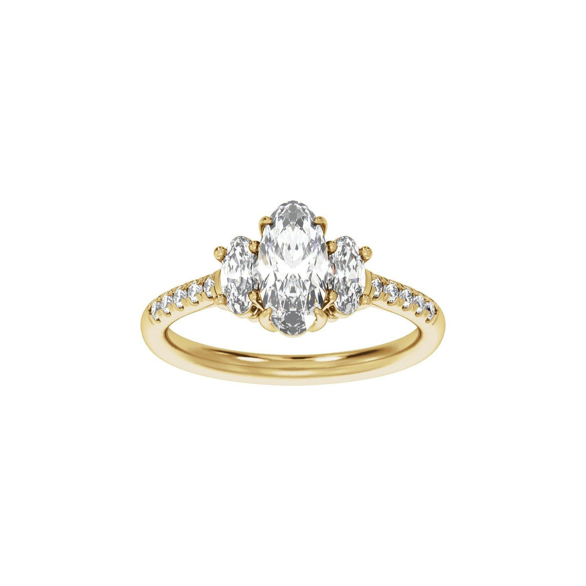 1 1/2 CTW Lab-Grown Diamond Three-Stone Engagement Ring, 9.8 mm