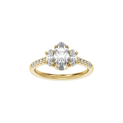 1 1/2 CTW Lab-Grown Diamond Three-Stone Engagement Ring, 9.8 mm
