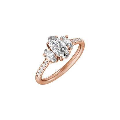 1 1/2 CTW Lab-Grown Diamond Three-Stone Engagement Ring, 9.8 mm