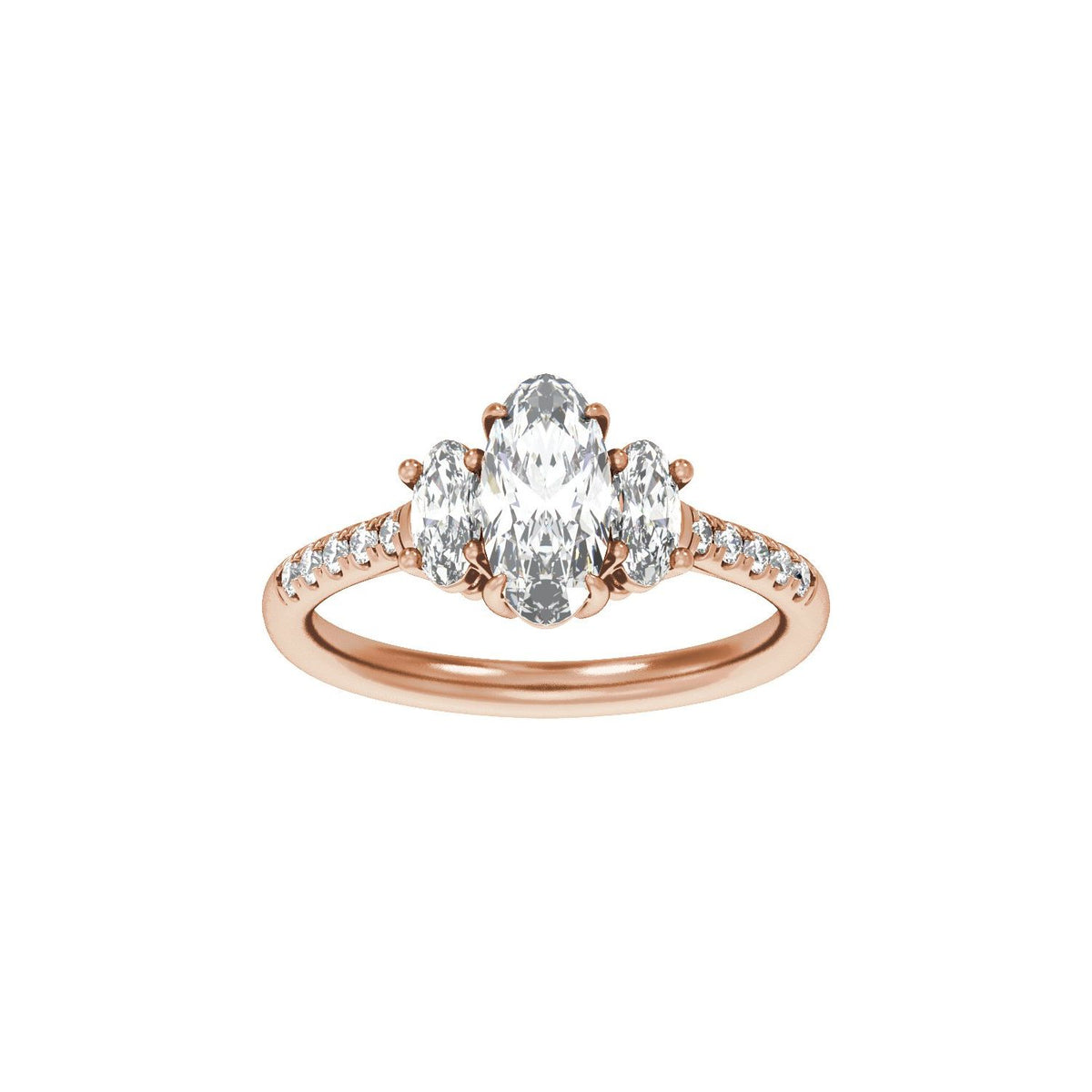 1 1/2 CTW Lab-Grown Diamond Three-Stone Engagement Ring, 9.8 mm