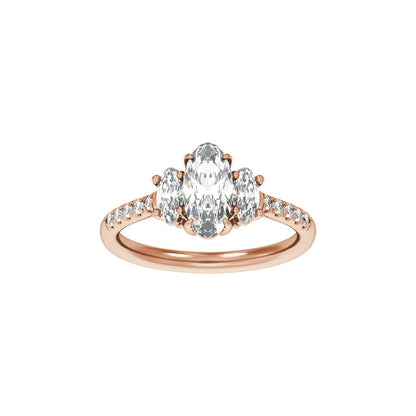 1 1/2 CTW Lab-Grown Diamond Three-Stone Engagement Ring, 9.8 mm