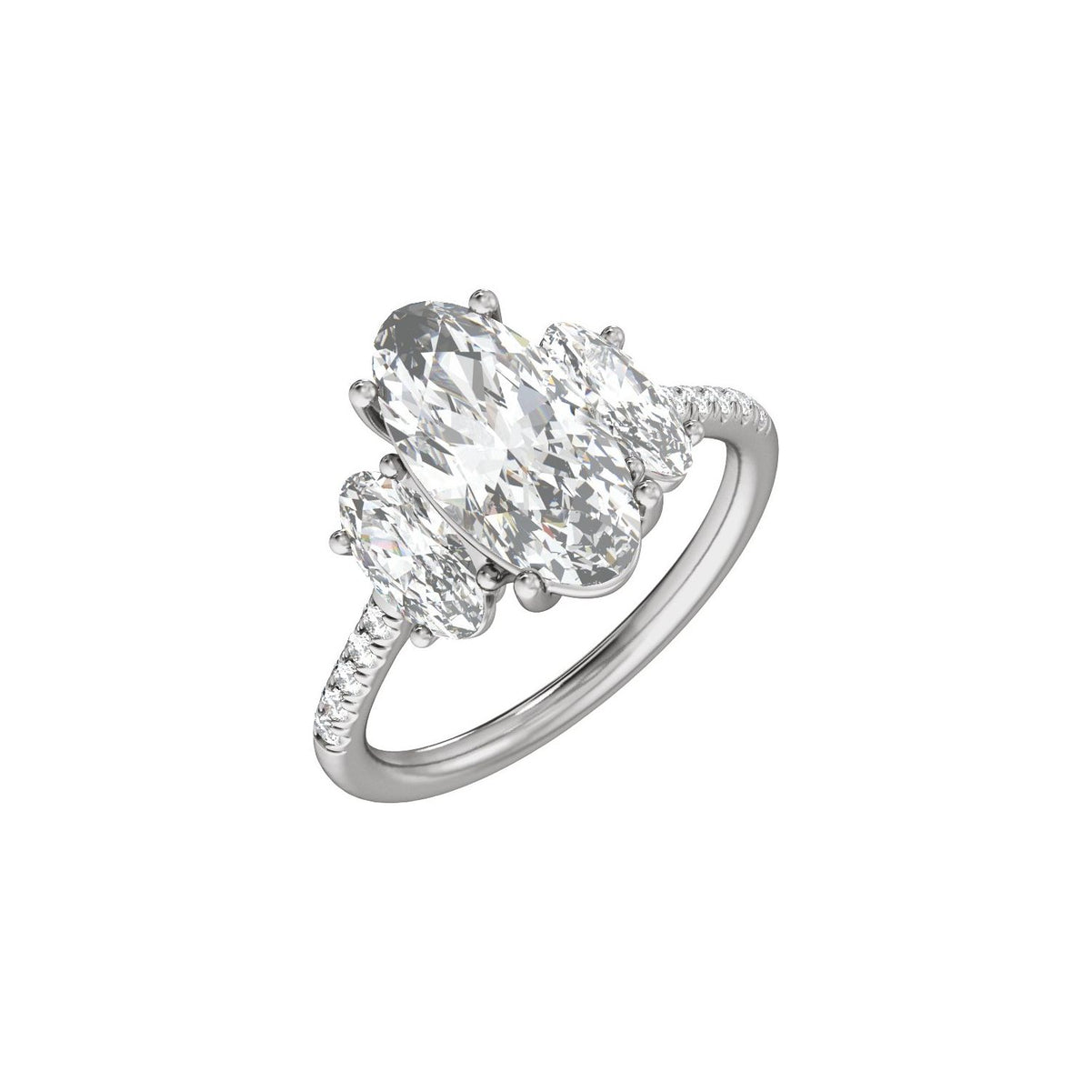 4 1/8 CTW Lab-Grown Diamond Three-Stone Engagement Ring