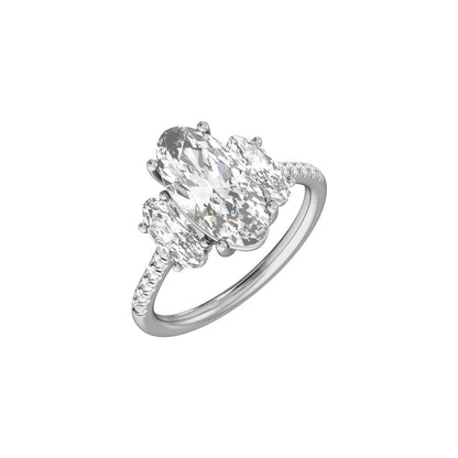 4 1/8 CTW Lab-Grown Diamond Three-Stone Engagement Ring