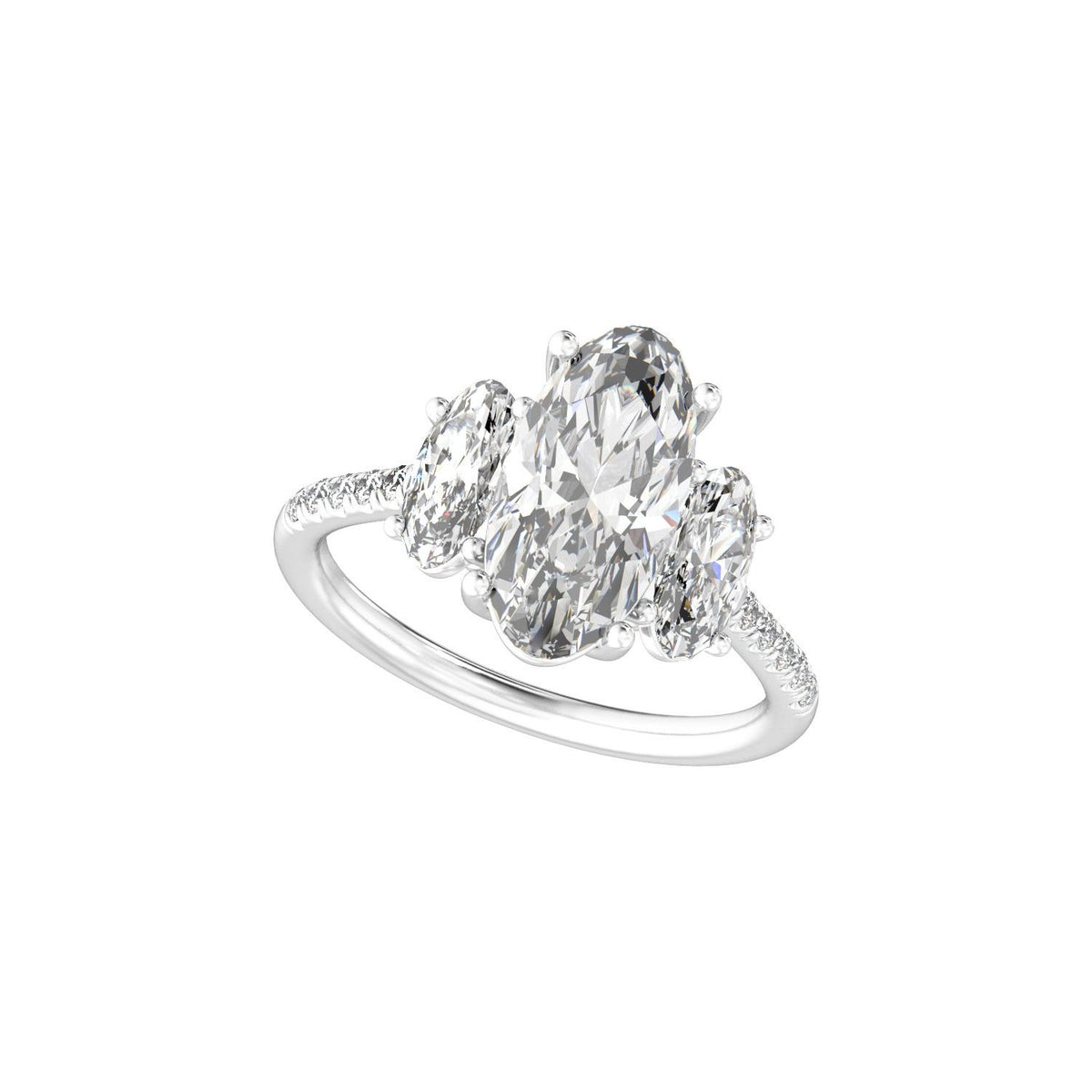 4 1/8 CTW Lab-Grown Diamond Three-Stone Engagement Ring