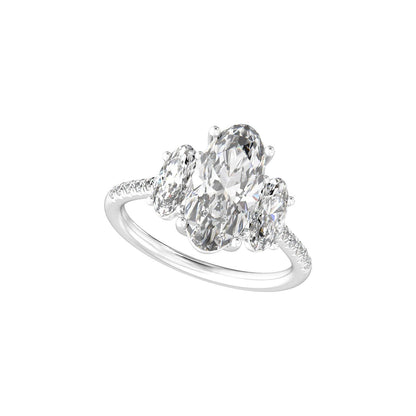 4 1/8 CTW Lab-Grown Diamond Three-Stone Engagement Ring