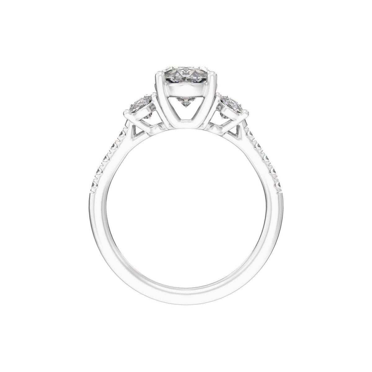 4 1/8 CTW Lab-Grown Diamond Three-Stone Engagement Ring