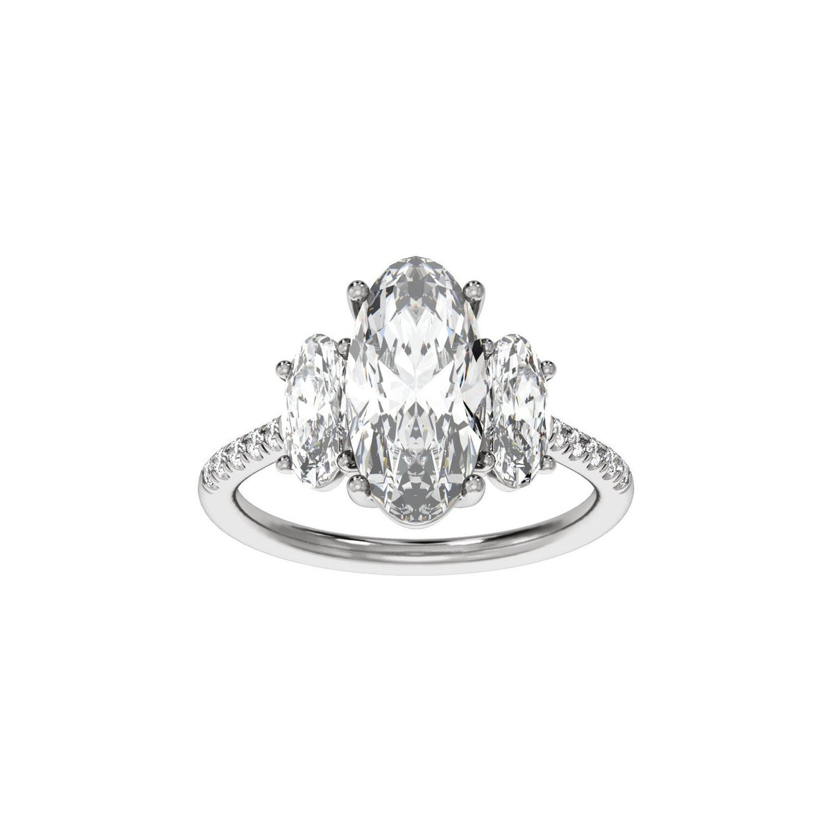 4 1/8 CTW Lab-Grown Diamond Three-Stone Engagement Ring