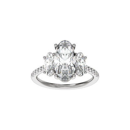 4 1/8 CTW Lab-Grown Diamond Three-Stone Engagement Ring