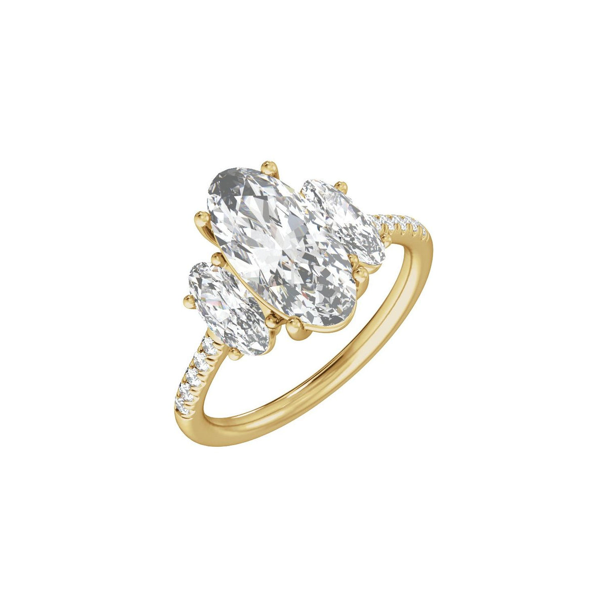 4 1/8 CTW Lab-Grown Diamond Three-Stone Engagement Ring