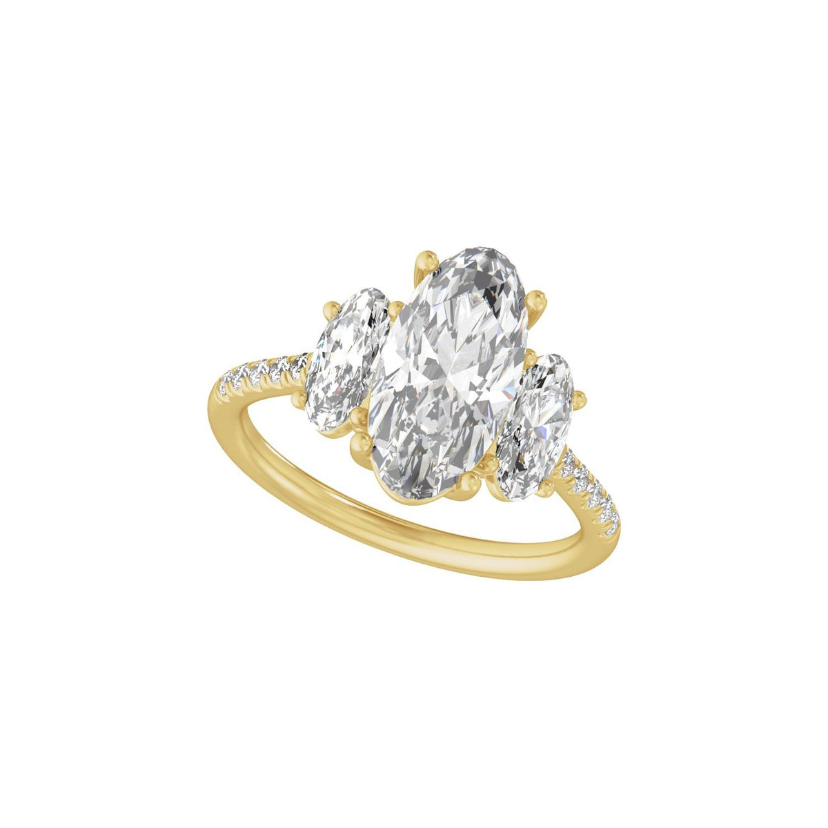 4 1/8 CTW Lab-Grown Diamond Three-Stone Engagement Ring
