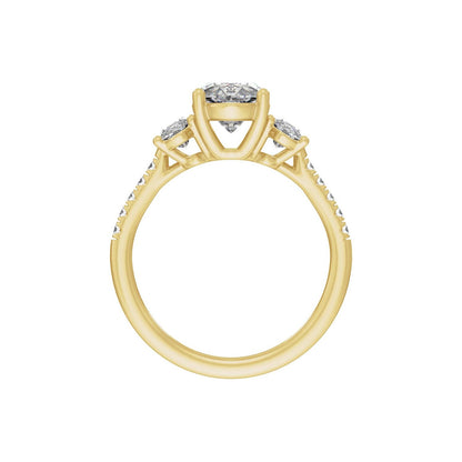 4 1/8 CTW Lab-Grown Diamond Three-Stone Engagement Ring
