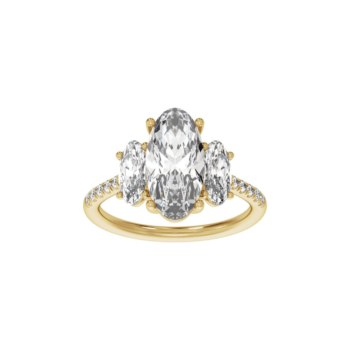 4 1/8 CTW Lab-Grown Diamond Three-Stone Engagement Ring