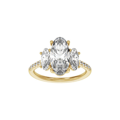 4 1/8 CTW Lab-Grown Diamond Three-Stone Engagement Ring