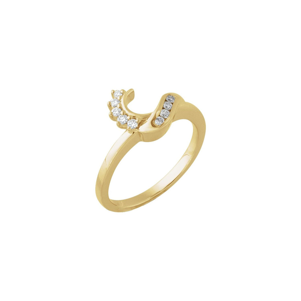 14K Yellow Gold 1/6 CTW Natural Diamond Wrap-Style Ring Enhancer, Style 2