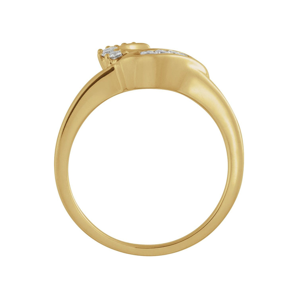 14K Yellow Gold 1/6 CTW Natural Diamond Wrap-Style Ring Enhancer, Style 2