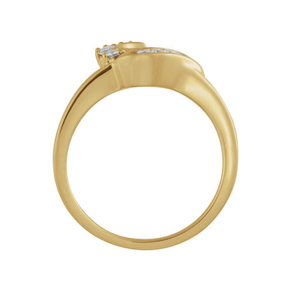 14K Yellow Gold 1/6 CTW Natural Diamond Wrap-Style Ring Enhancer, Style 2