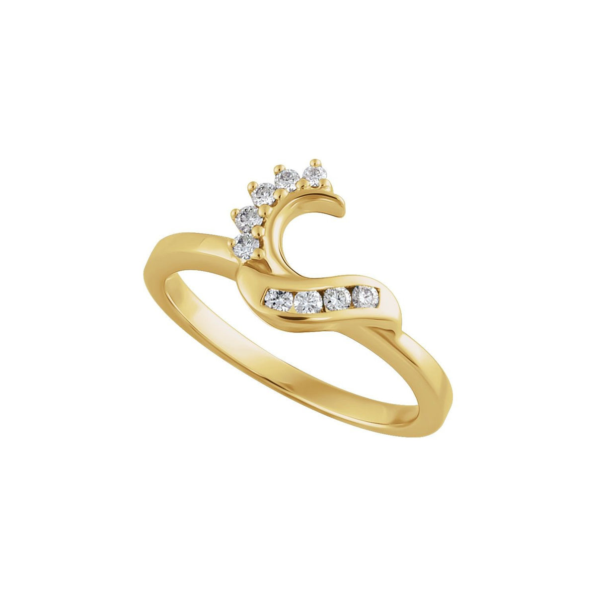 14K Yellow Gold 1/6 CTW Natural Diamond Wrap-Style Ring Enhancer, Style 2