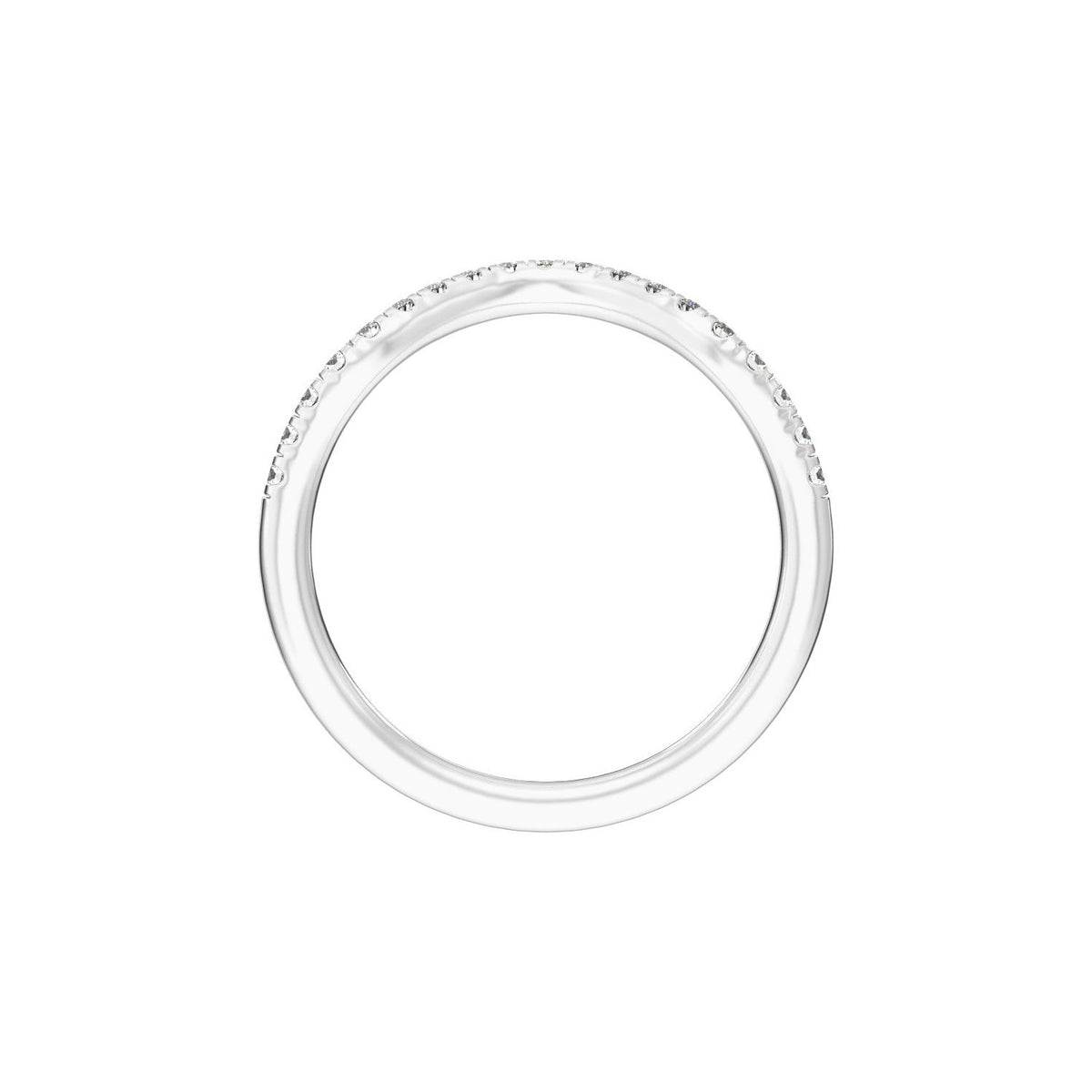 1/4 CTW Lab-Grown Diamond Band, 5 mm, Claw-Prong Three-Stone Engagement