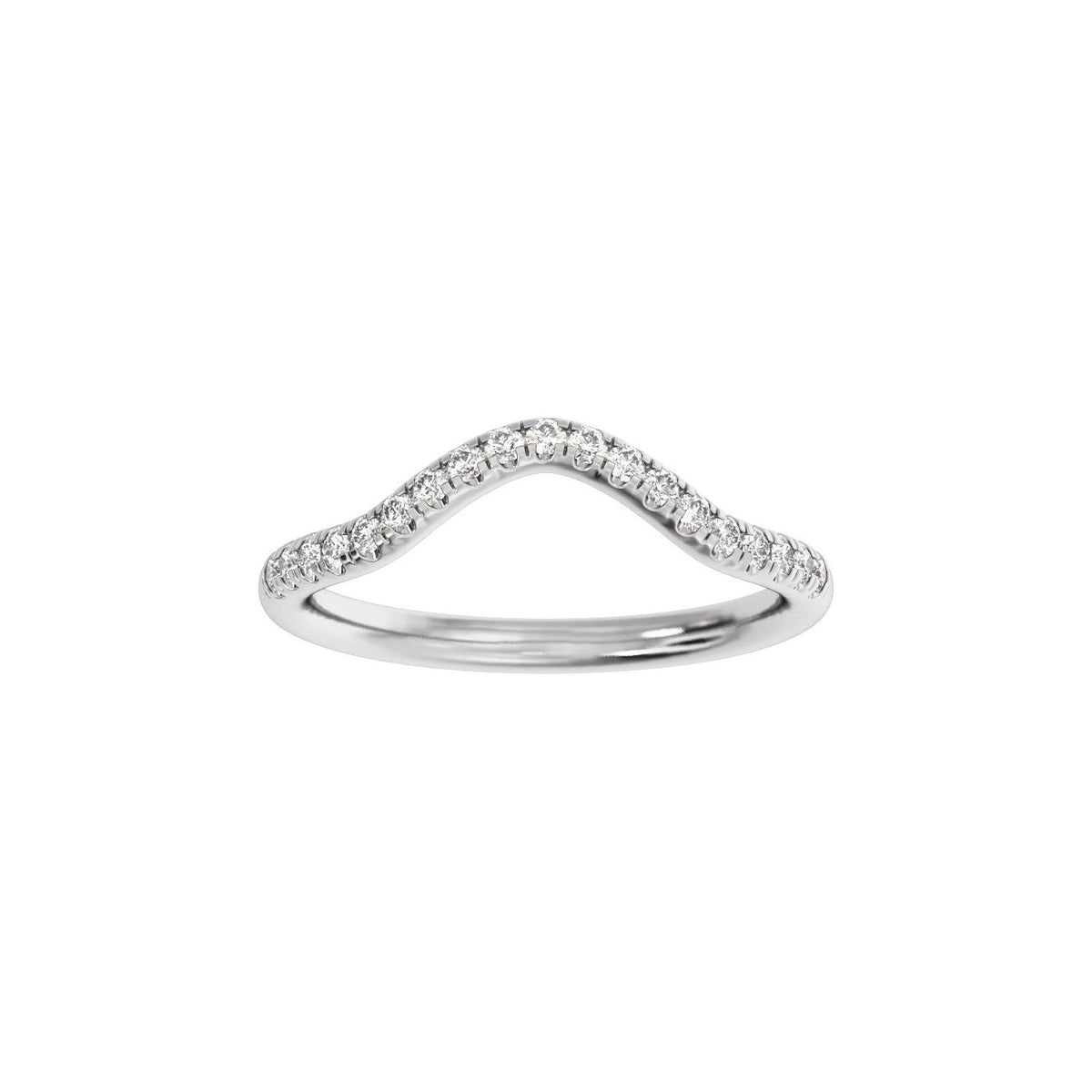 1/4 CTW Lab-Grown Diamond Band, 5 mm, Claw-Prong Three-Stone Engagement
