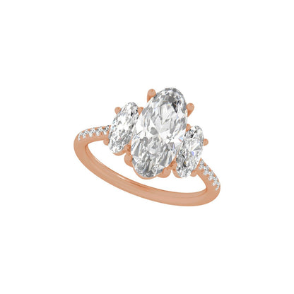 4 1/8 CTW Lab-Grown Diamond Three-Stone Engagement Ring