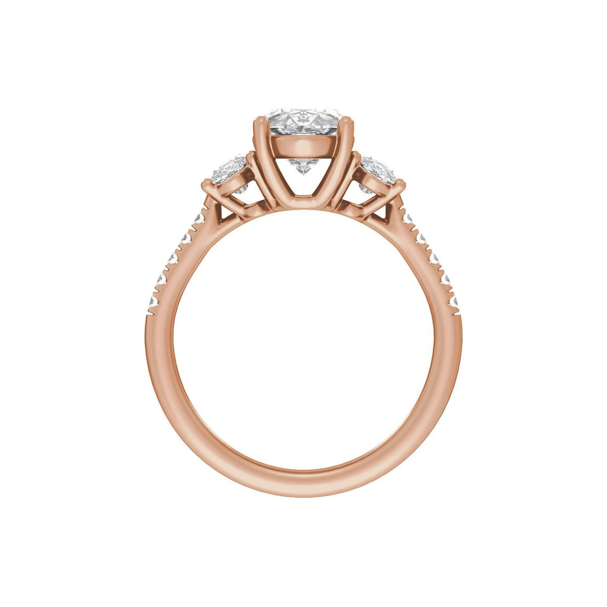 4 1/8 CTW Lab-Grown Diamond Three-Stone Engagement Ring