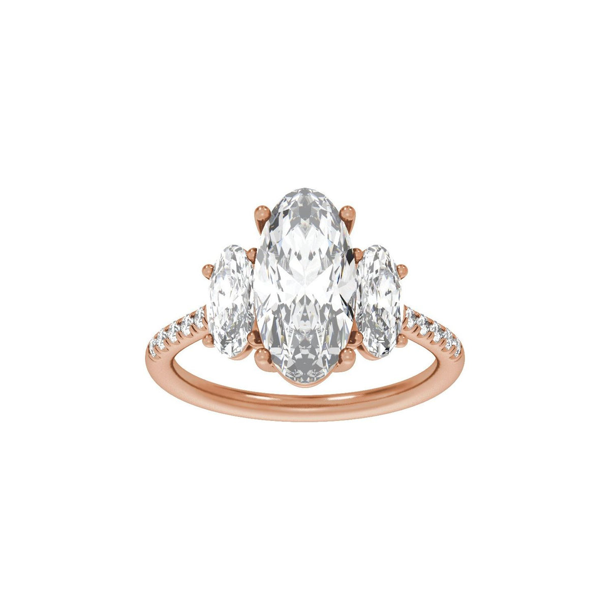 4 1/8 CTW Lab-Grown Diamond Three-Stone Engagement Ring