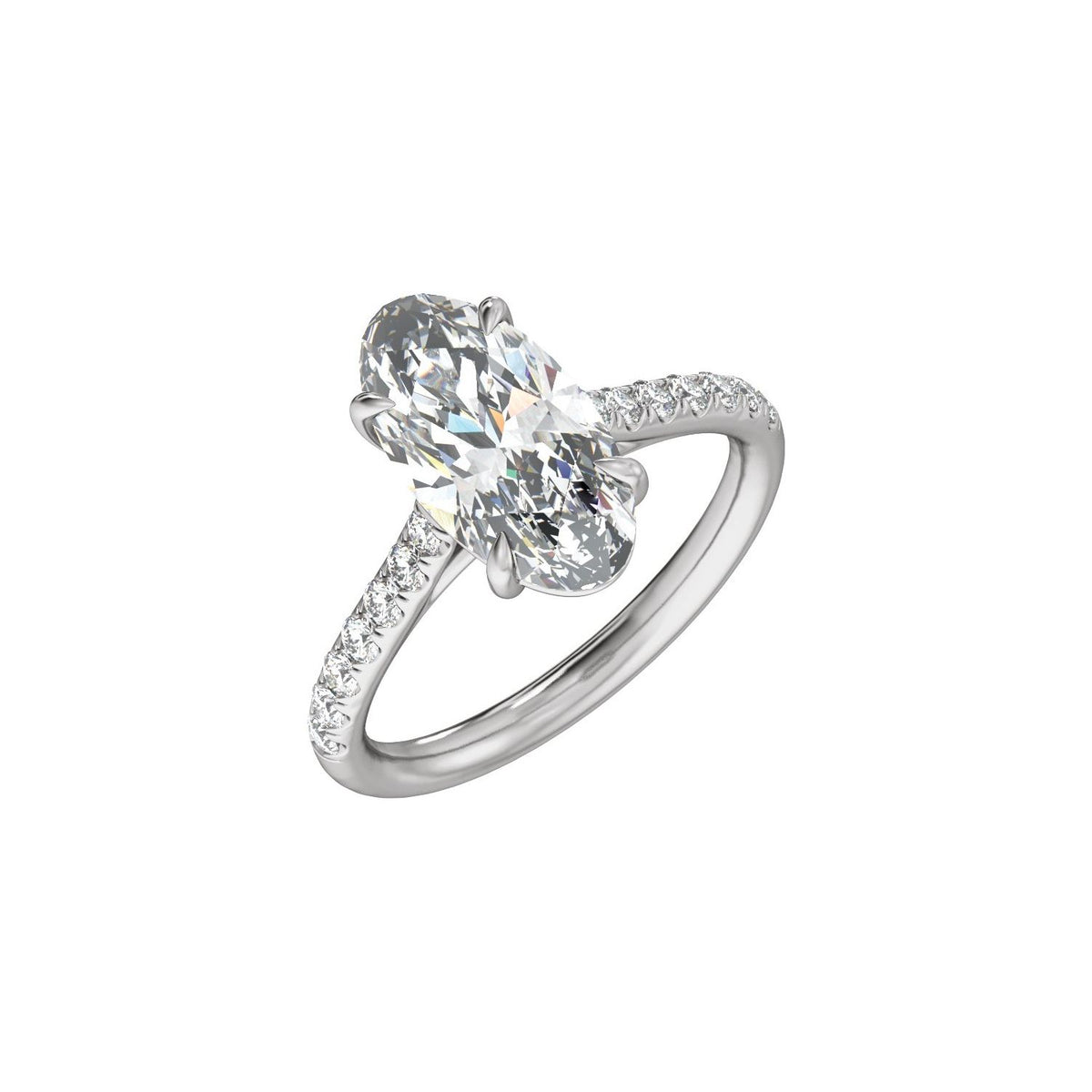 13.8x6.9 mm Oval 3 1/3 CTW Lab-Grown Diamond Engagement Ring