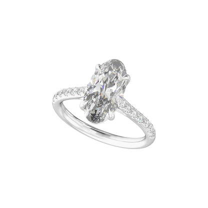 12.1x6.05 mm Oval 2 1/3 CTW Lab-Grown Diamond Engagement Ring