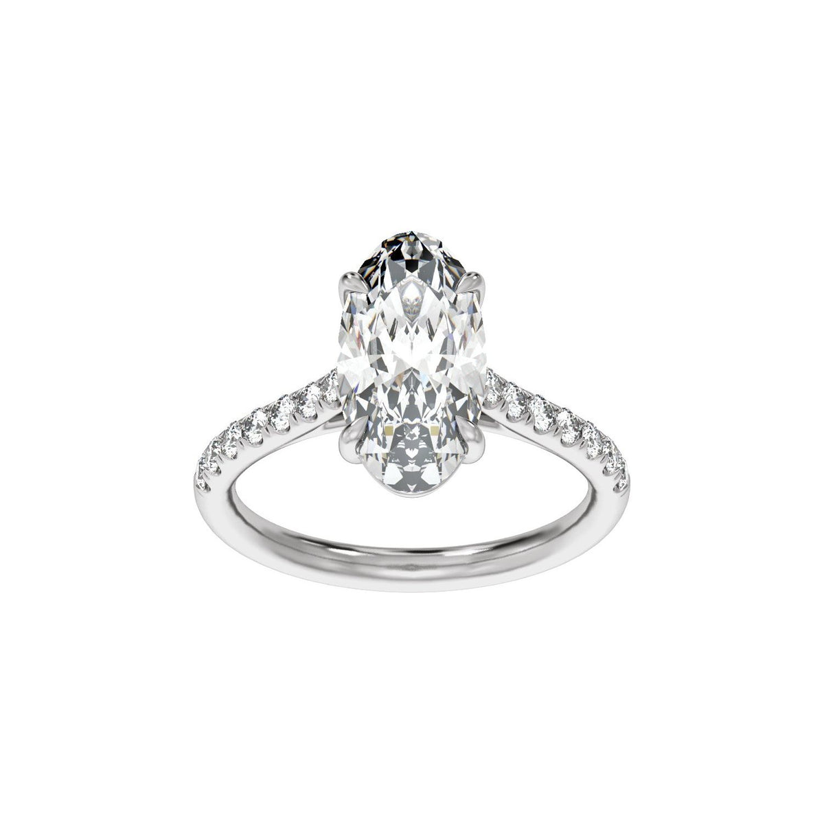 12.1x6.05 mm Oval 2 1/3 CTW Lab-Grown Diamond Engagement Ring