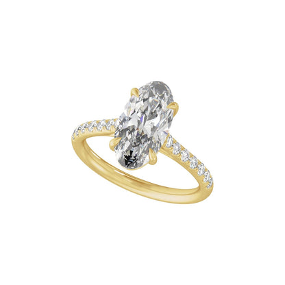 13.8x6.9 mm Oval 3 1/3 CTW Lab-Grown Diamond Engagement Ring
