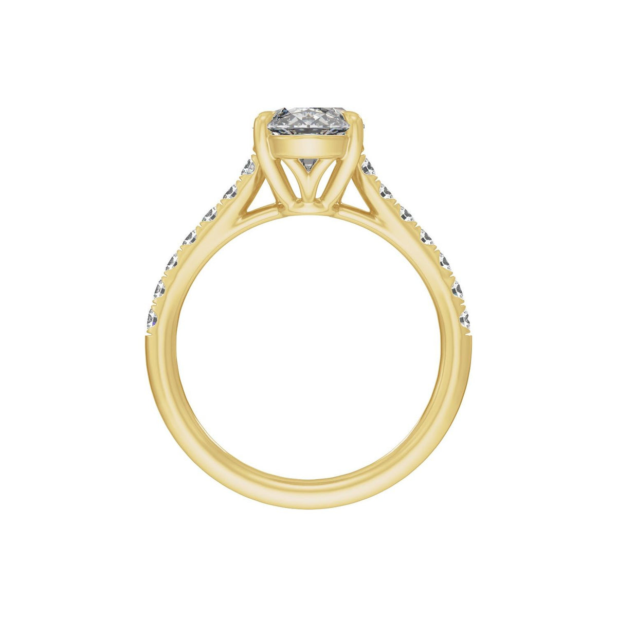 13.8x6.9 mm Oval 3 1/3 CTW Lab-Grown Diamond Engagement Ring