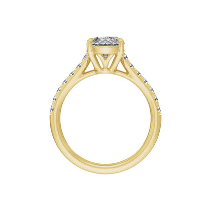 13.8x6.9 mm Oval 3 1/3 CTW Lab-Grown Diamond Engagement Ring